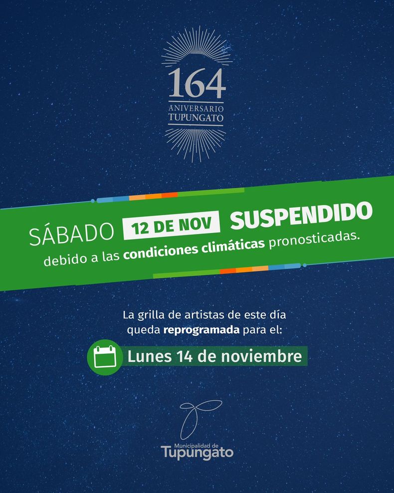 Postergaron el show en Tupungato