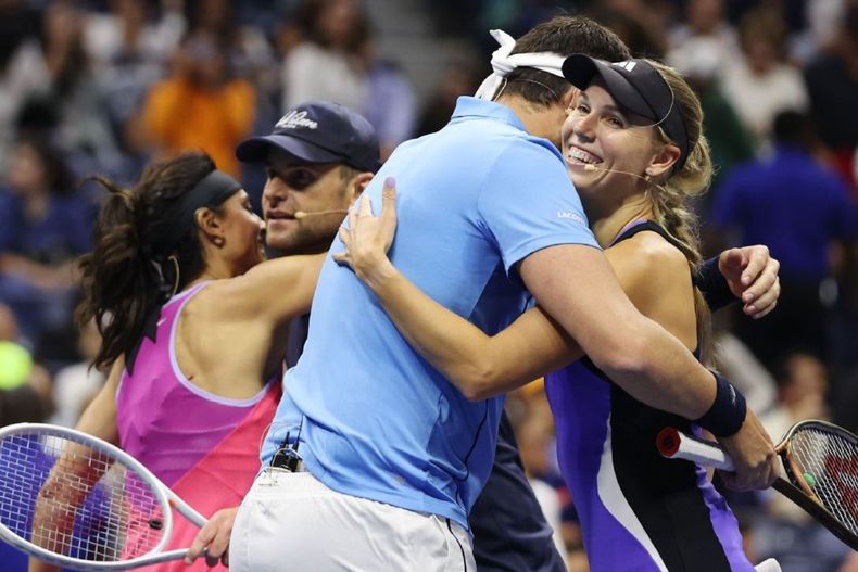 Gabriela Sabatini y Juan Martín Del Potro junto a sus rivales