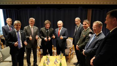 El mandatario argentino cerró su paso por Estados Unidos con un encuentro con el israelí.
