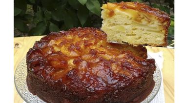 En MasterChef, cocinaron la receta de Wanda: torta invertida de manzanas.