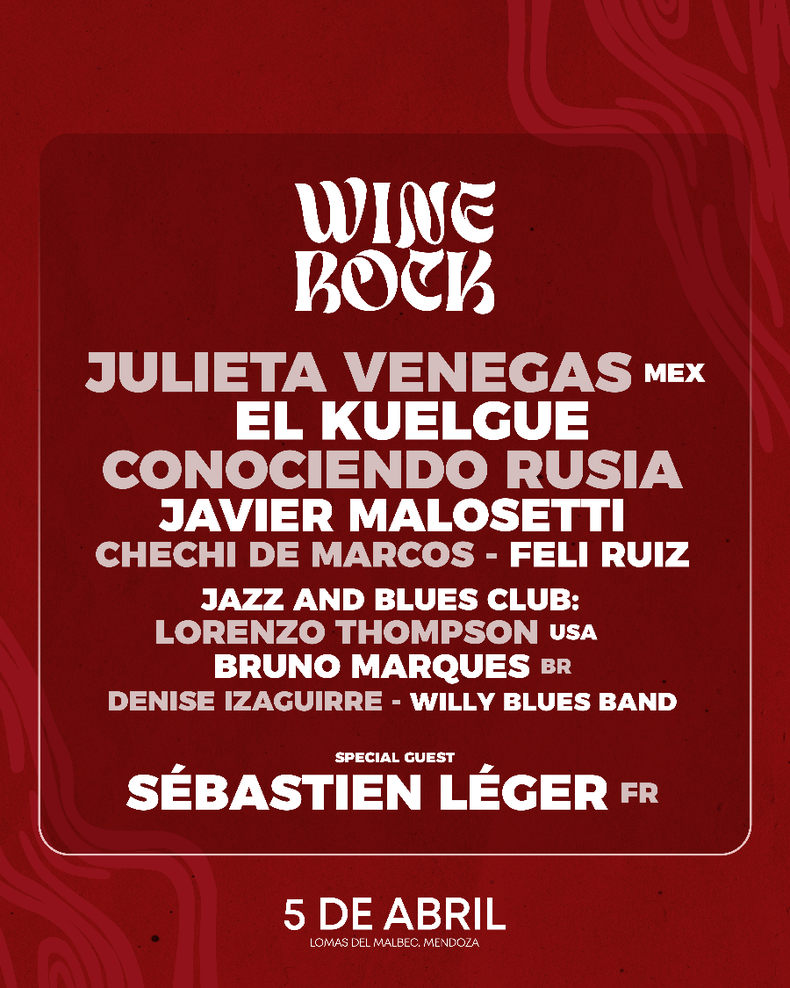 Grilla de artistas para esta nueva edición del Wine Rock