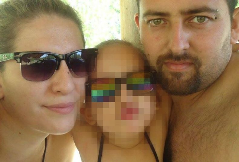 La víctima fatal junto a su hija de 5 años y su pareja, presunto autor intelectual del caso.