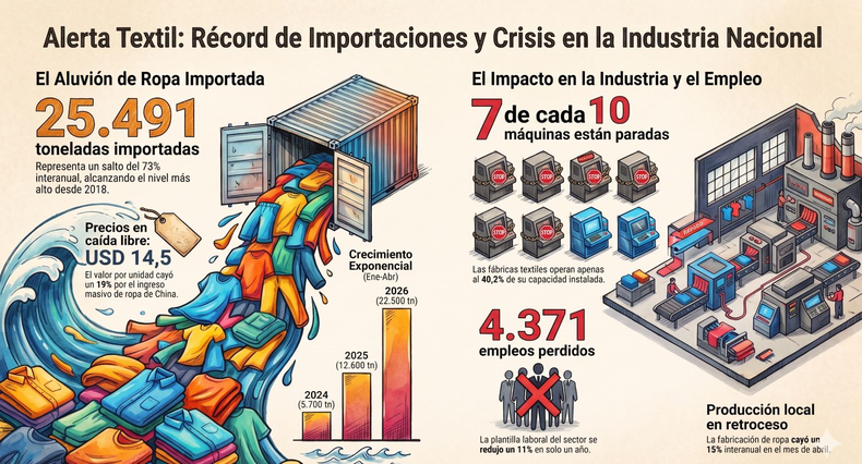 Los datos de la industria textil preanuncian una crisis terminal