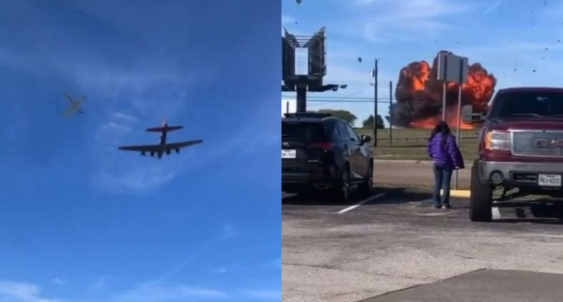 Chocan dos aviones en una exhibición en Dallas.