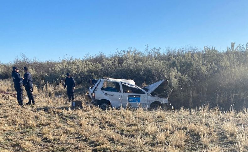 El auto que manejaba la víctima al momento del accidente vial.
