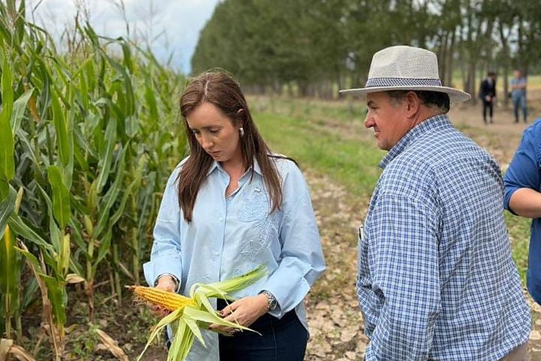 La vicepresidenta recorrió fincas en el Valle de Uco.