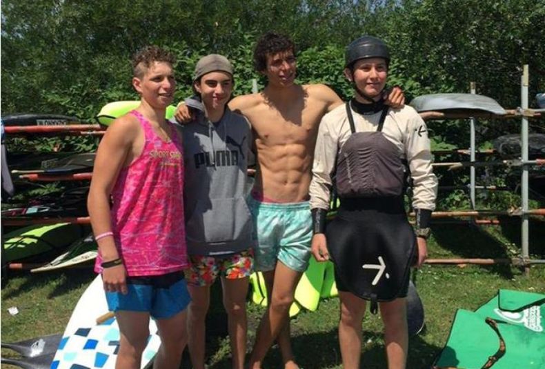 16 Alex Sánchez, Julián Ercoli, Gerónimo Cortez y Valentín Gutiérrez, en Polonia donde se disputará el mundial de Kayak Slalom. Miercoles 06 07 16