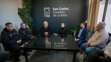 El intendente de San Carlos Alejandro Morillas y la Ministra de Seguridad Mercedes Rus.