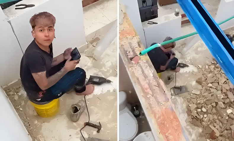 Viral: obrero fingió trabajar, lo grabaron y mirá lo que le pasó.