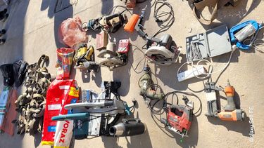 Algunas de las herramientas incautadas por la Policía de Mendoza.