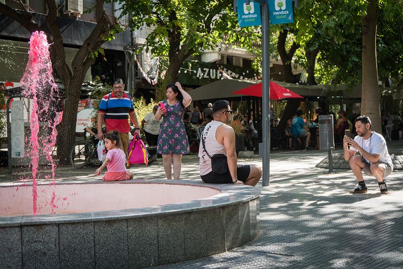centro de mendoza, temperatura, calor, verano, tiempo, clima, soleado