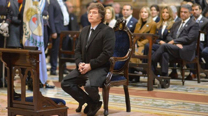 El presidente Javier Milei participó del Tedeum en el Día de la Independencia.&nbsp;