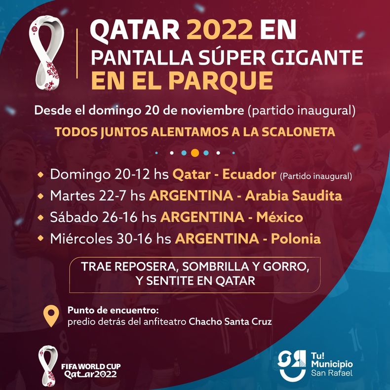El programa de San Rafael como punto de aliento de Qatar 2022, en el Parque de los J&oacute;venes