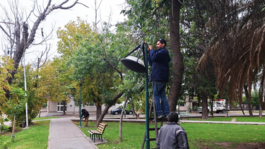 Renovación de luminarias Led en plazas de San Rafael.