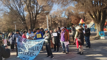 Puesteros de San Carlos en plena protesta en defensa de las tierras que habitan.