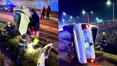 Milagroso accidente vial en pleno Acceso Sur de Godoy Cruz. Milagroso accidente vial en pleno Acceso Sur de Godoy Cruz.