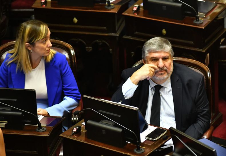 Fern&aacute;ndez Sagasti (izquierda) es una de las senadoras que firm&oacute; el pedido de interpelaci&oacute;n a Manuel Adorni.